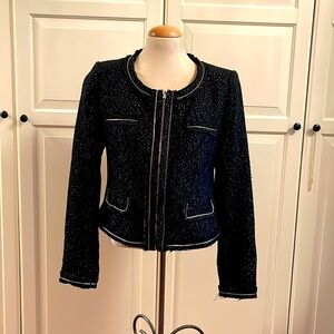 “Chanel” like, black with silver accent jacket. Size 6. Bianca Nygard